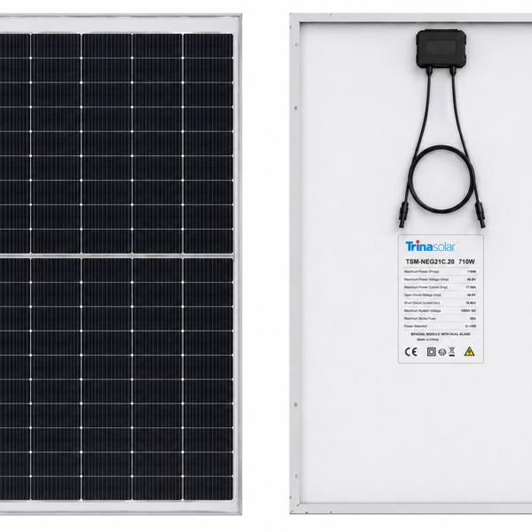 پنل خورشیدی 710 وات مونو کریستال مدل بایفشیال N-Type TOPCON برند TRINA SOLAR