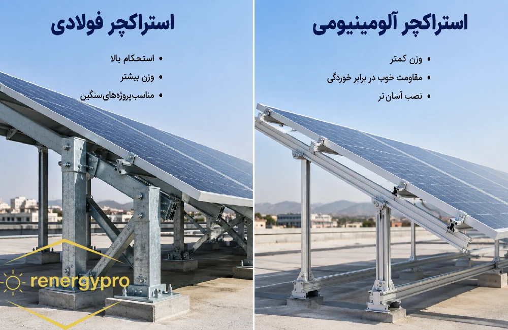 استراکچر فولاد گالوانیزه یا آلومینیوم